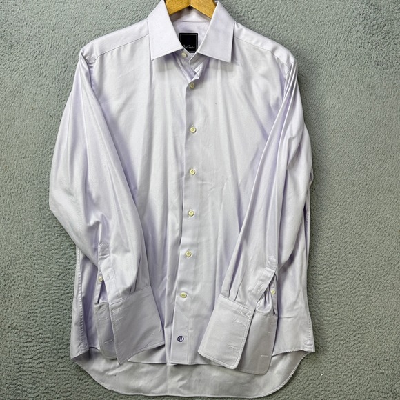 David Donahue Mens 16 32/33 Shirt Dress White Long Sleeve Button Up Cotton EUC